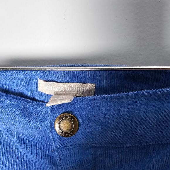 Woman Within Blue Corduroy Pants 22W Flare Leg Stretch Cotton Blend - Picture 12 of 12